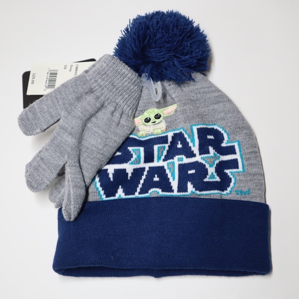 Star Wars Big Boys the Mandalorian Hat and Gloves Set 2-Piece - One Size